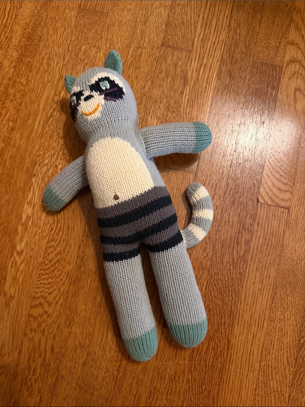 BlaBla Bandit the Racoon knit toy. Never used/touch by a child.